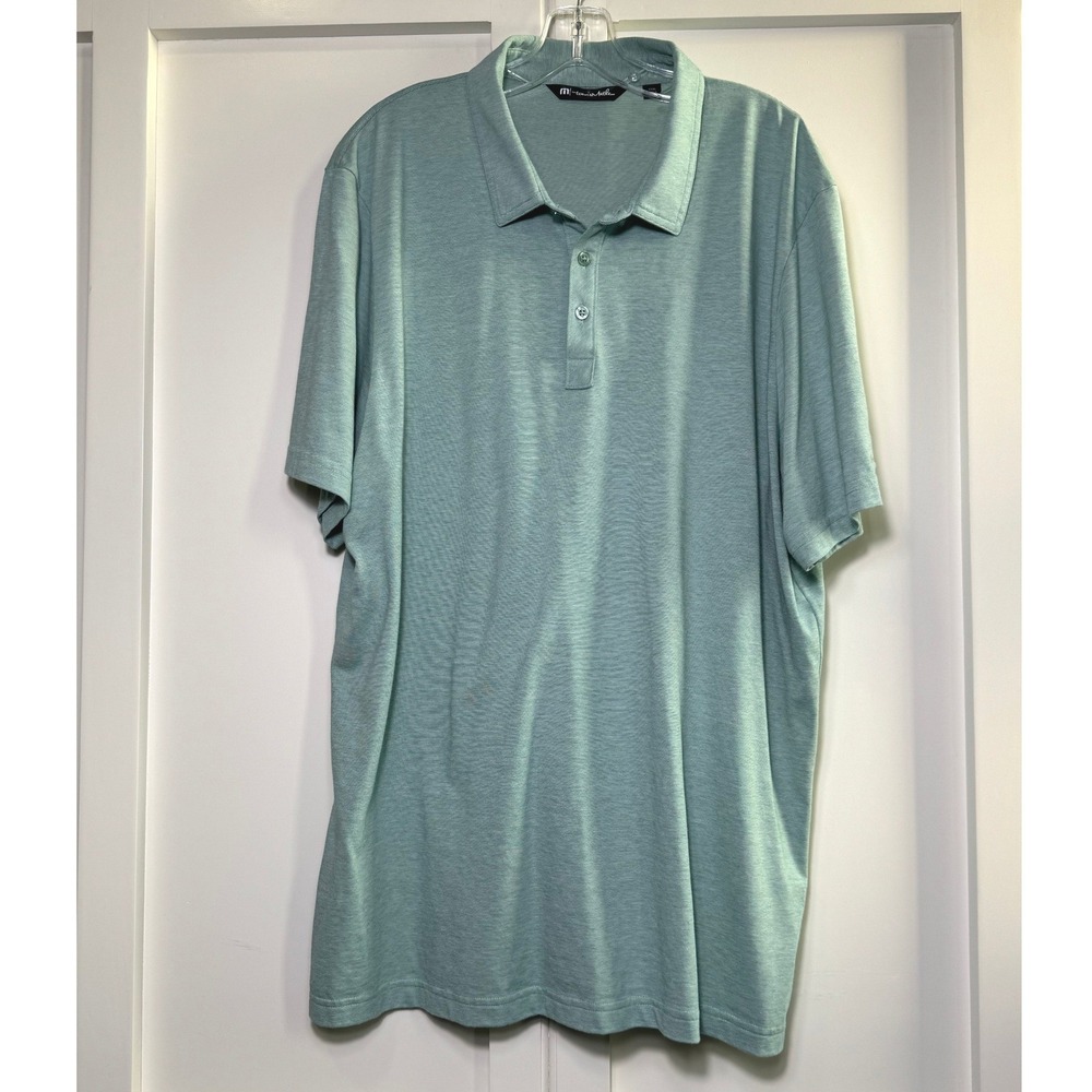 Travis Mathew Mens XXXL Light Green Heather Pima Cotton Blend Polo Monarch Beach